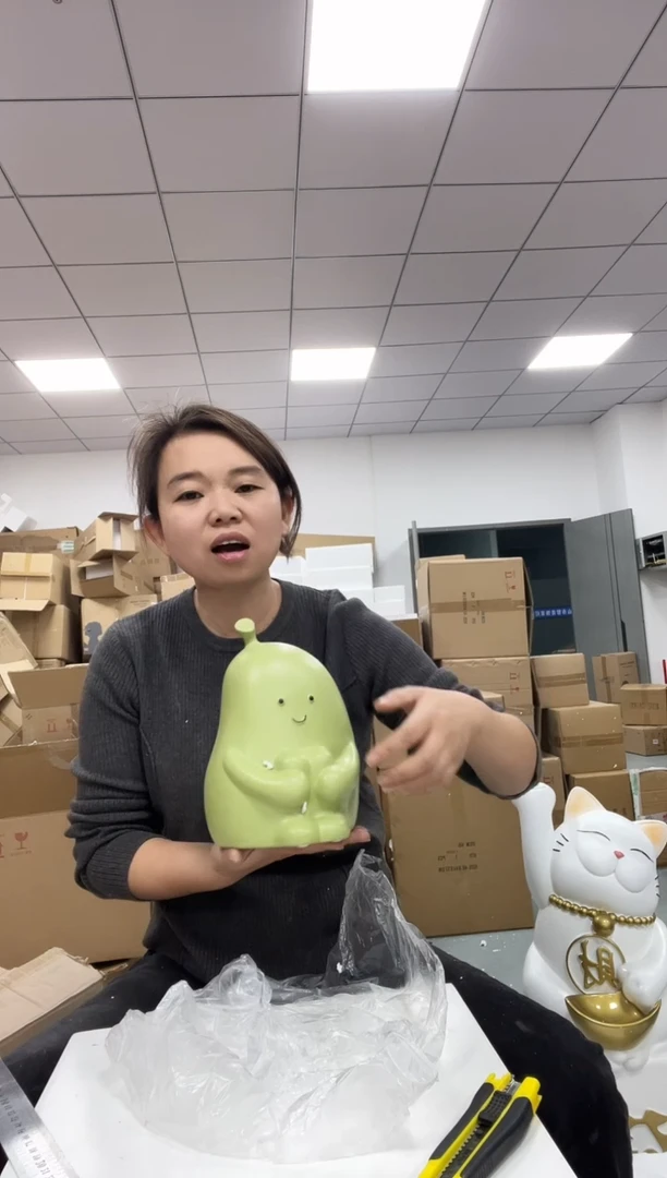 树脂抱抱梨纸巾盒-绿色