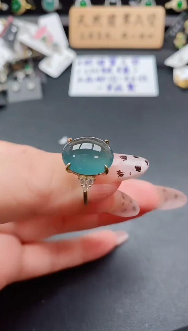银S925镶嵌戒指翡翠1