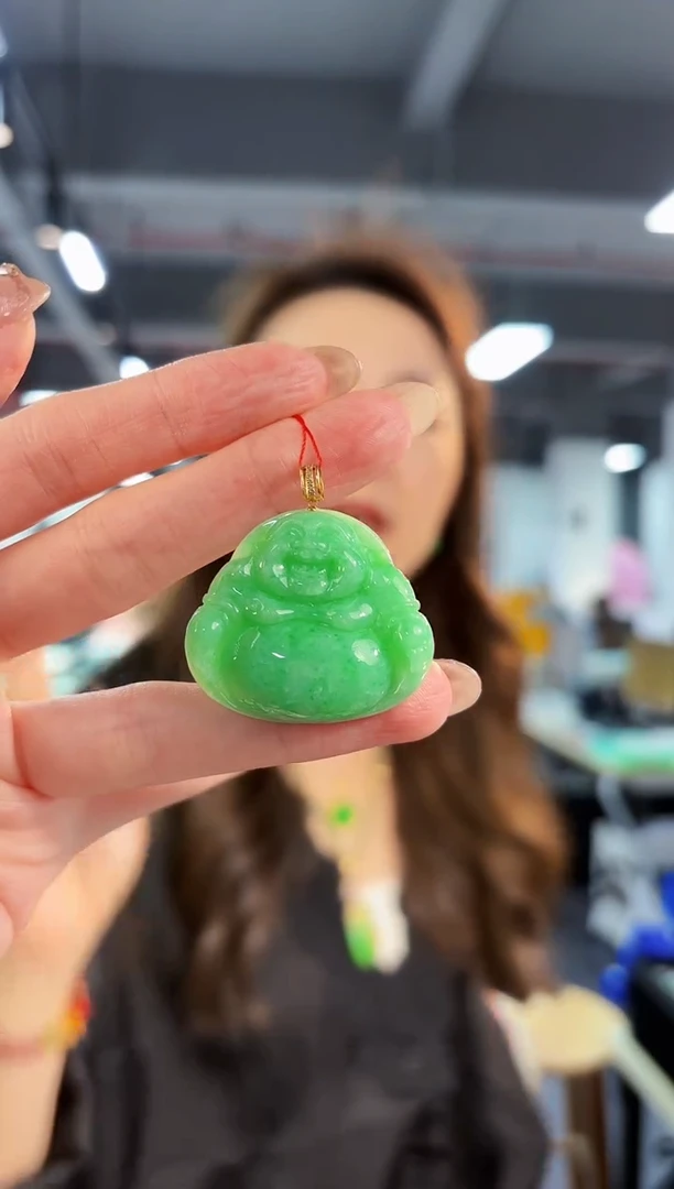 【闪购商品】翡翠吊坠(不含链)18K金镶嵌缅料A货/支持复检/一件