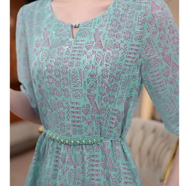 （刘七七）-度假风夏装收腰显瘦风碎花连衣裙W52A37257