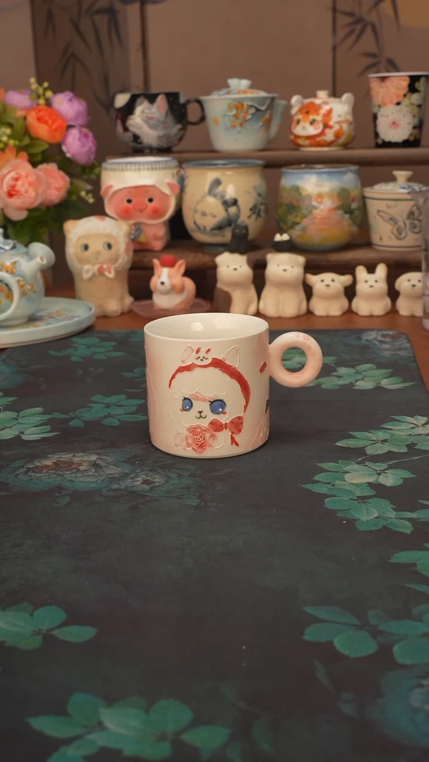 壹心 玫瑰兔马克杯