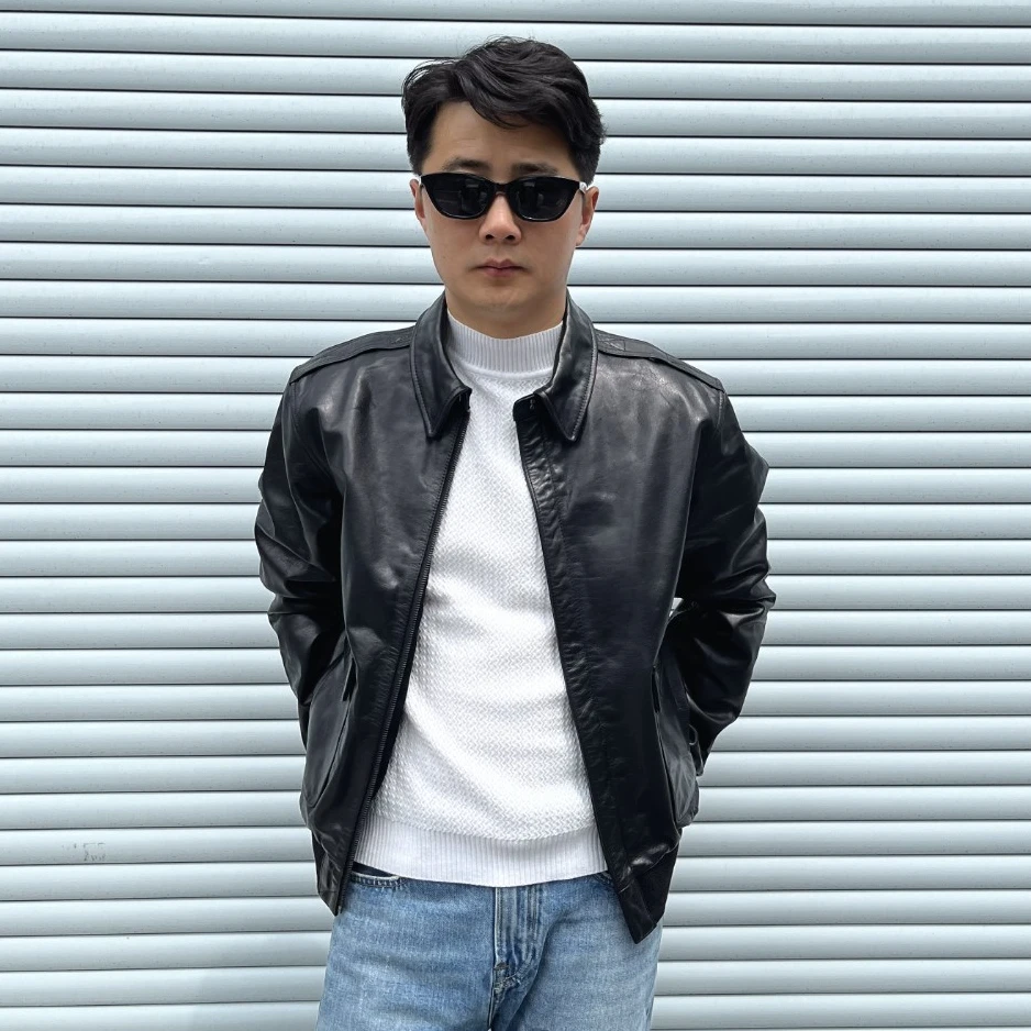 【经典A2】复古飞行服皮夹克蜡染无涂层真皮头层牛皮夹克皮衣外套