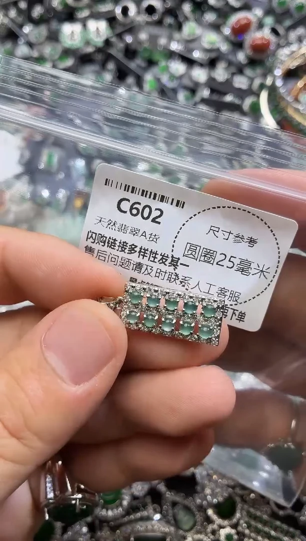 翡翠未镶嵌颈饰C602吊坠