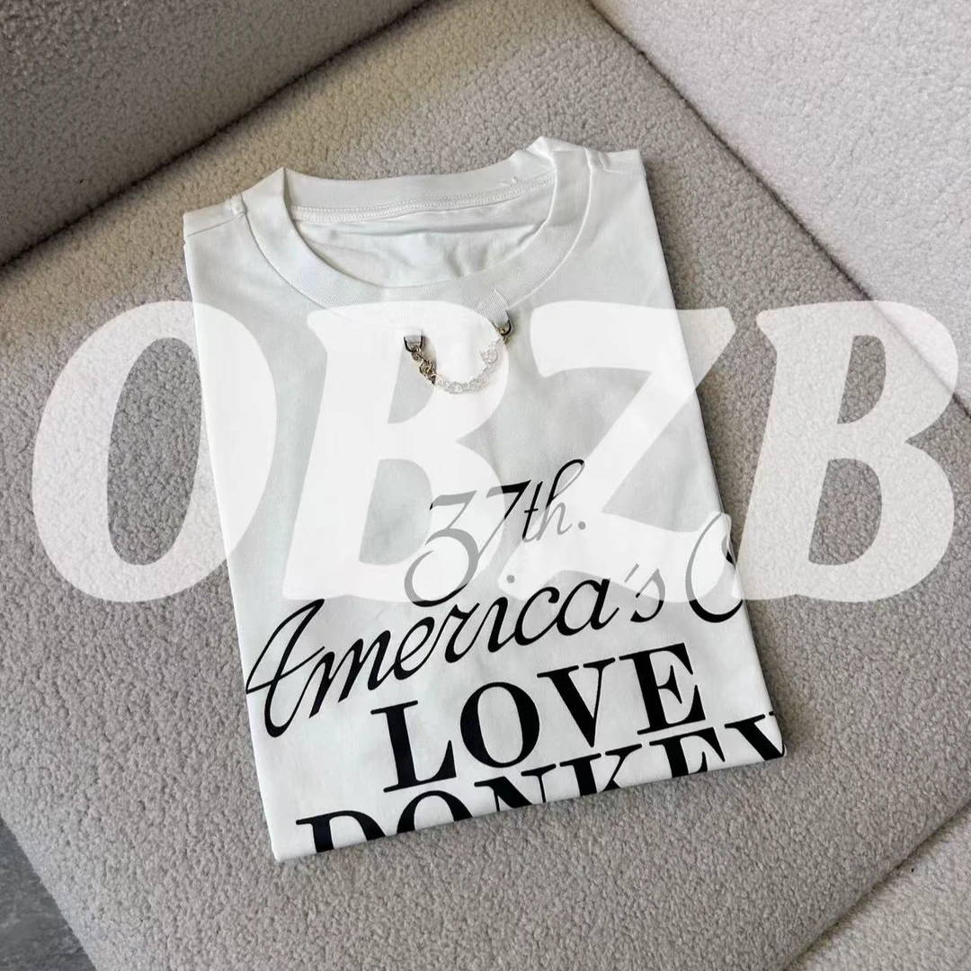 OBZB【L白色短袖】修身短袖男女同款休闲宽松T恤潮流时尚1035