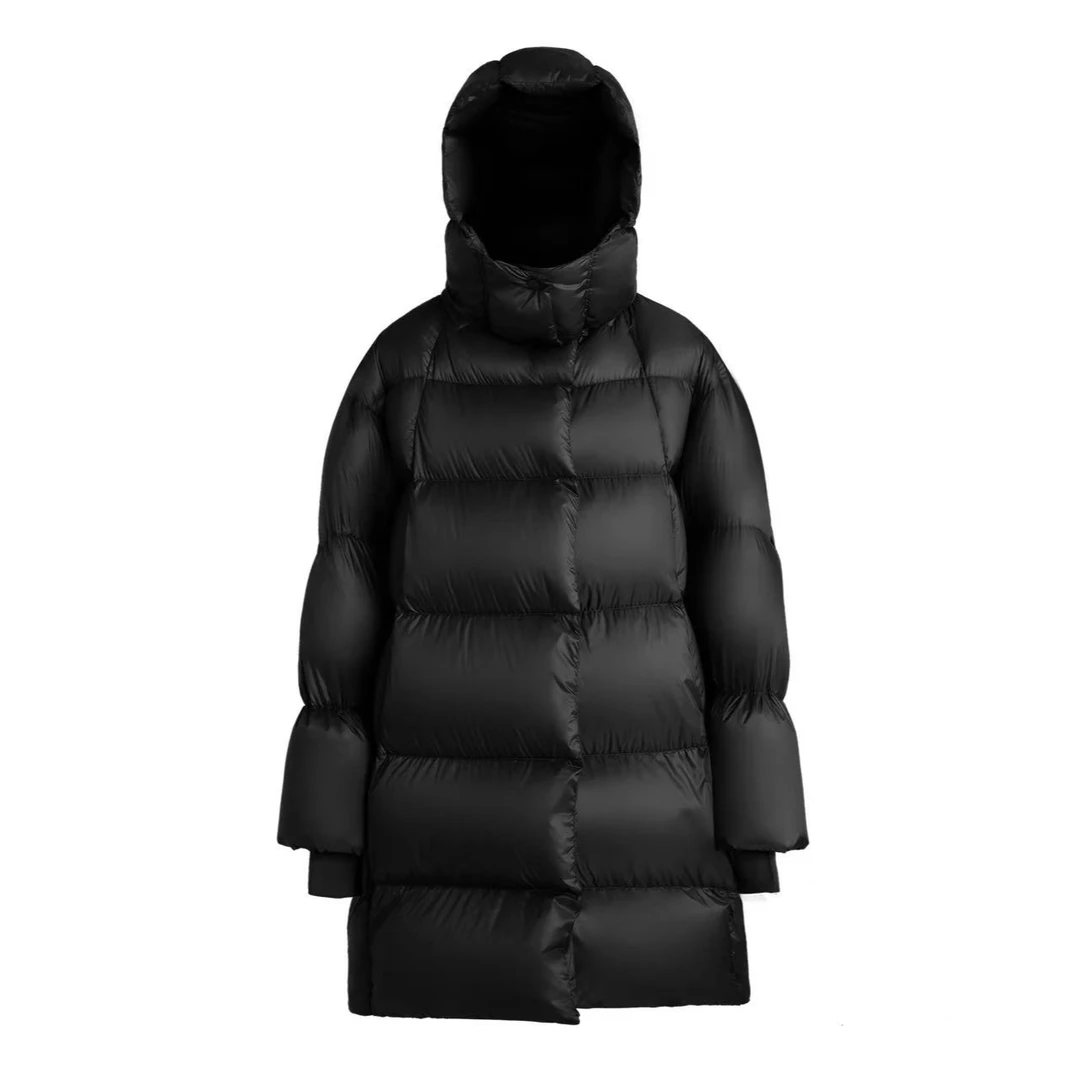 AW241513   匈牙利白鹅绒可拆帽廓形中长款羽绒服