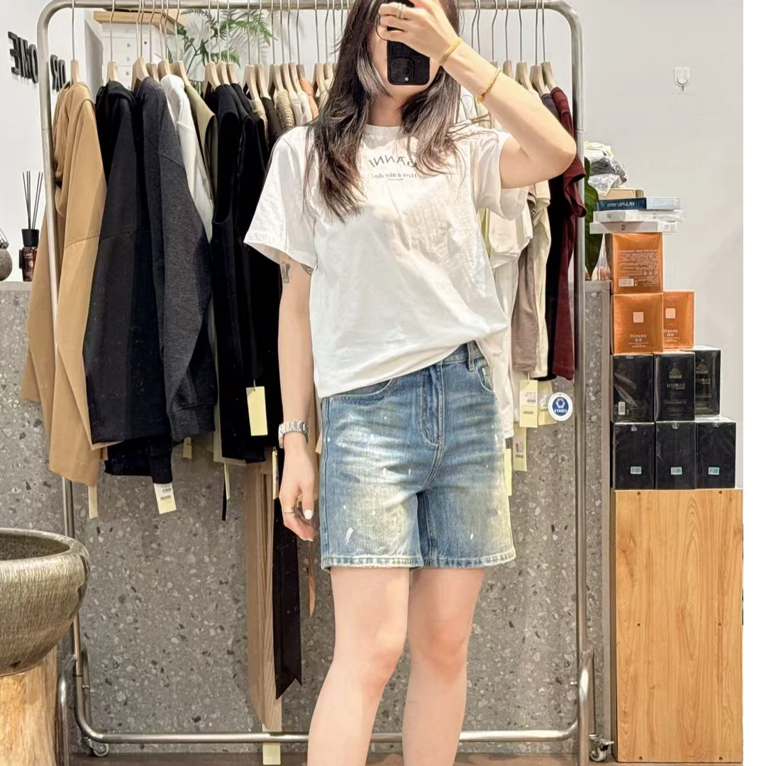 DR-脏脏泼墨牛仔短裤