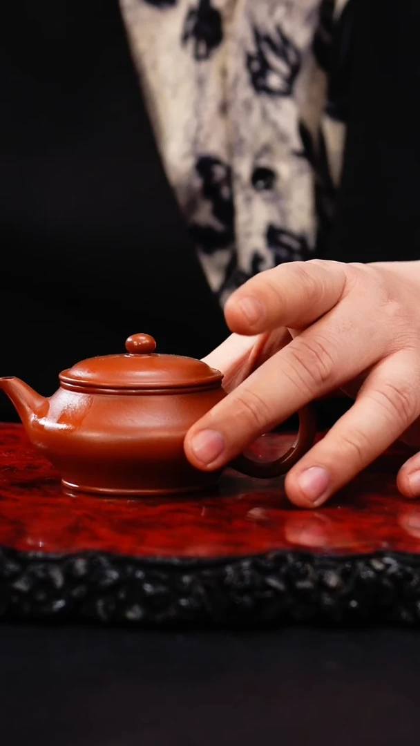 【闪购商品】紫砂茶壶16 虚扁,WYJ,朱泥