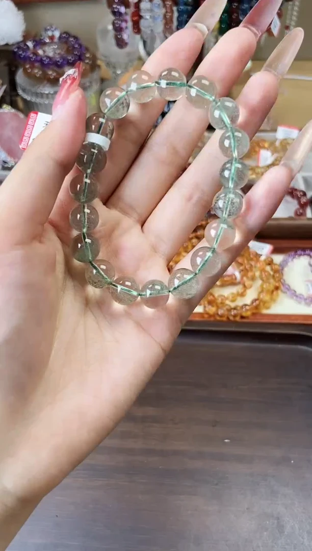 【闪购商品】水晶手链未镶嵌10mm绿幽灵