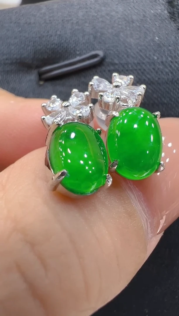 银S925镶嵌翡翠耳饰多样性团购发一件