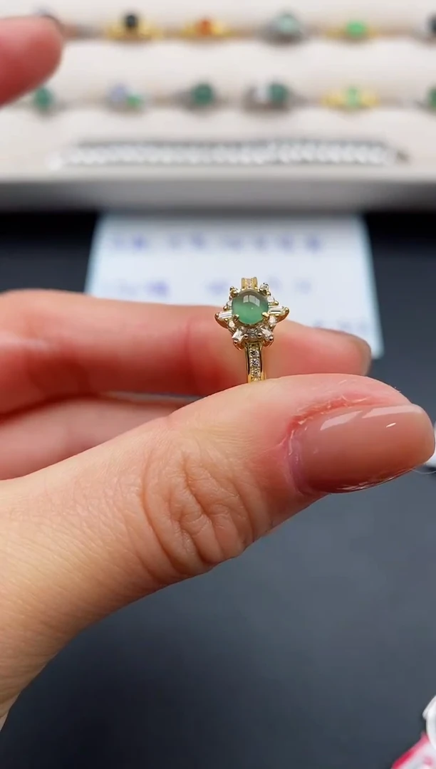 银S925镶嵌戒指翡翠111111111+5