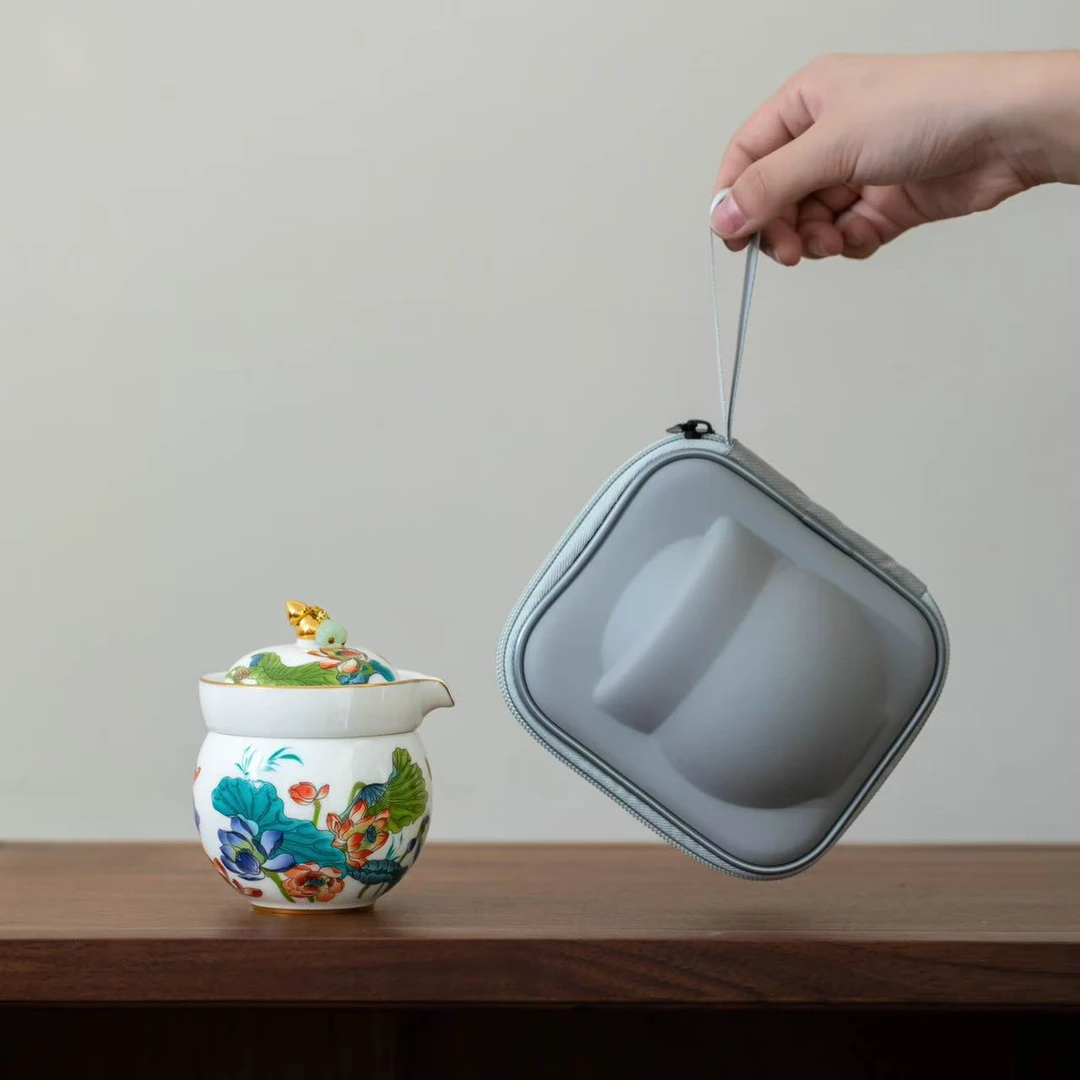 1单人荷花旅行茶具