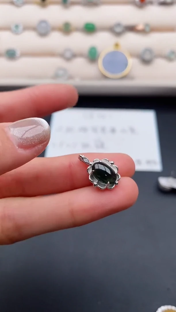 银S925镶嵌戒指翡翠444444444+8