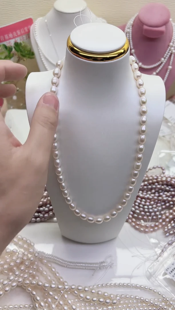 未镶嵌项链淡水珍珠白色胖米6-7mm