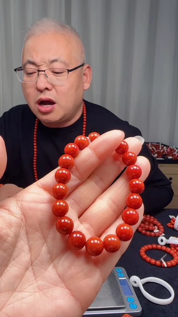 未镶嵌多样性发一件南红玛瑙【高货】锦红10mm保山圆珠单圈