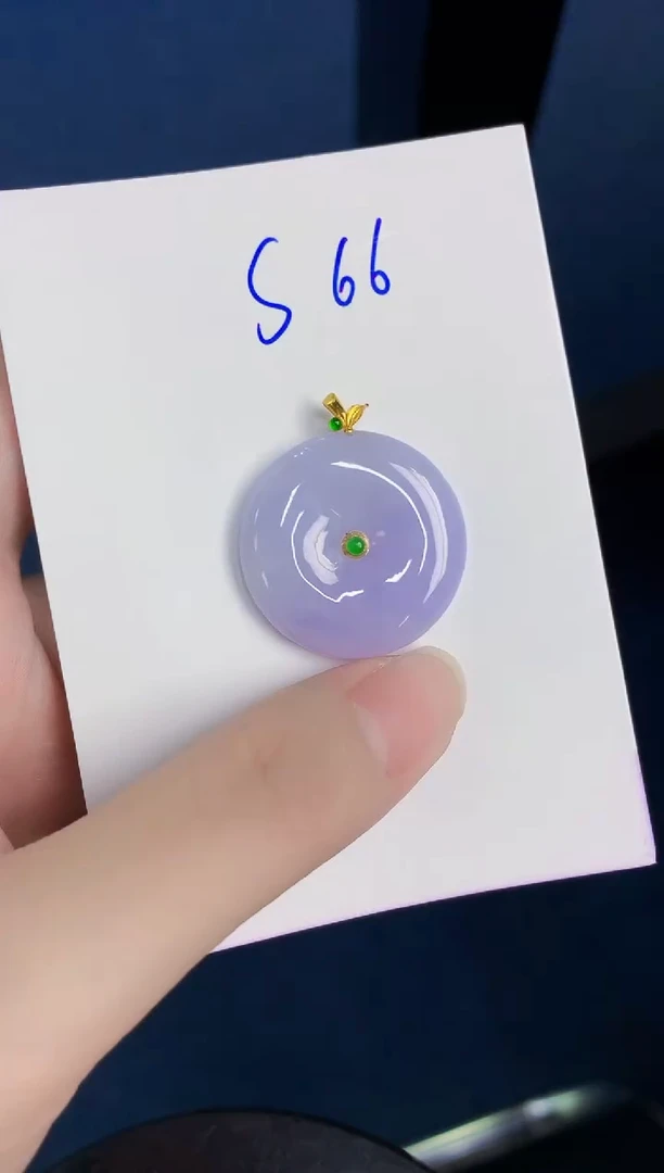 颈饰18K金镶嵌翡翠天然翡翠缅甸A货