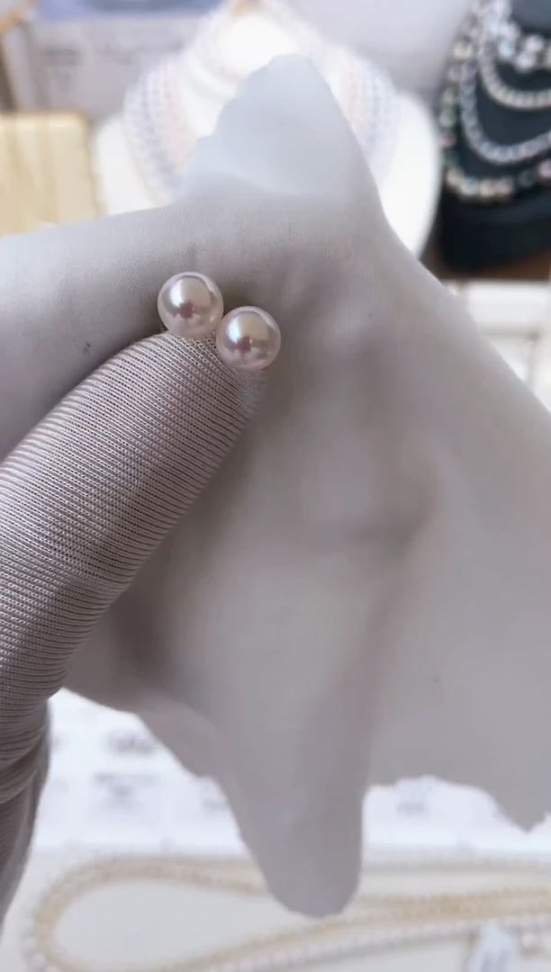 【闪购商品】海水珍珠耳饰18K金镶嵌特选福利6-7mm不退不换