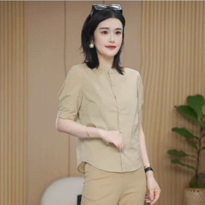 【湘姐推荐】2027夏季新款清凉时尚洋气百搭款气质短袖衬衫