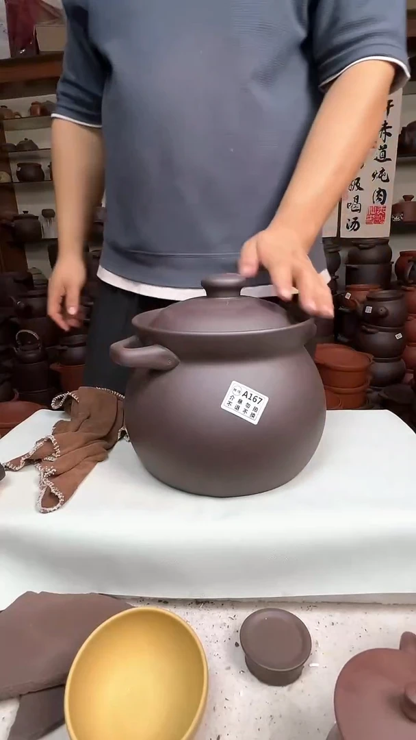 宜兴紫砂微瑕5.5升大肚煲高端款A167