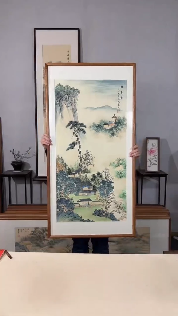 国画手绘*雅居图*62*122cm带框发货