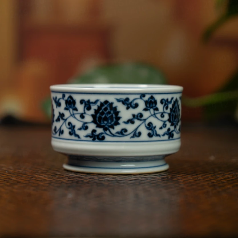 【央广非遗】司陶坊柴窑青花满工直口杯stf222