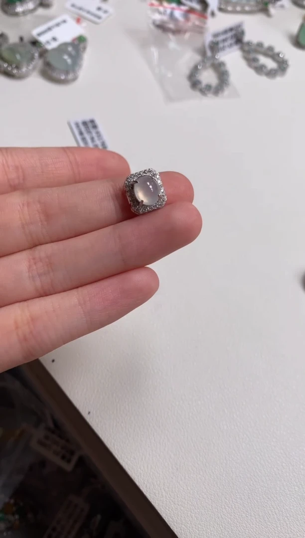 银S925镶嵌戒指翡翠吊坠16