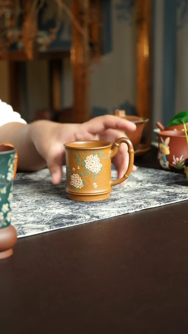茶杯紫砂90号宜兴紫砂原矿作品柴烧