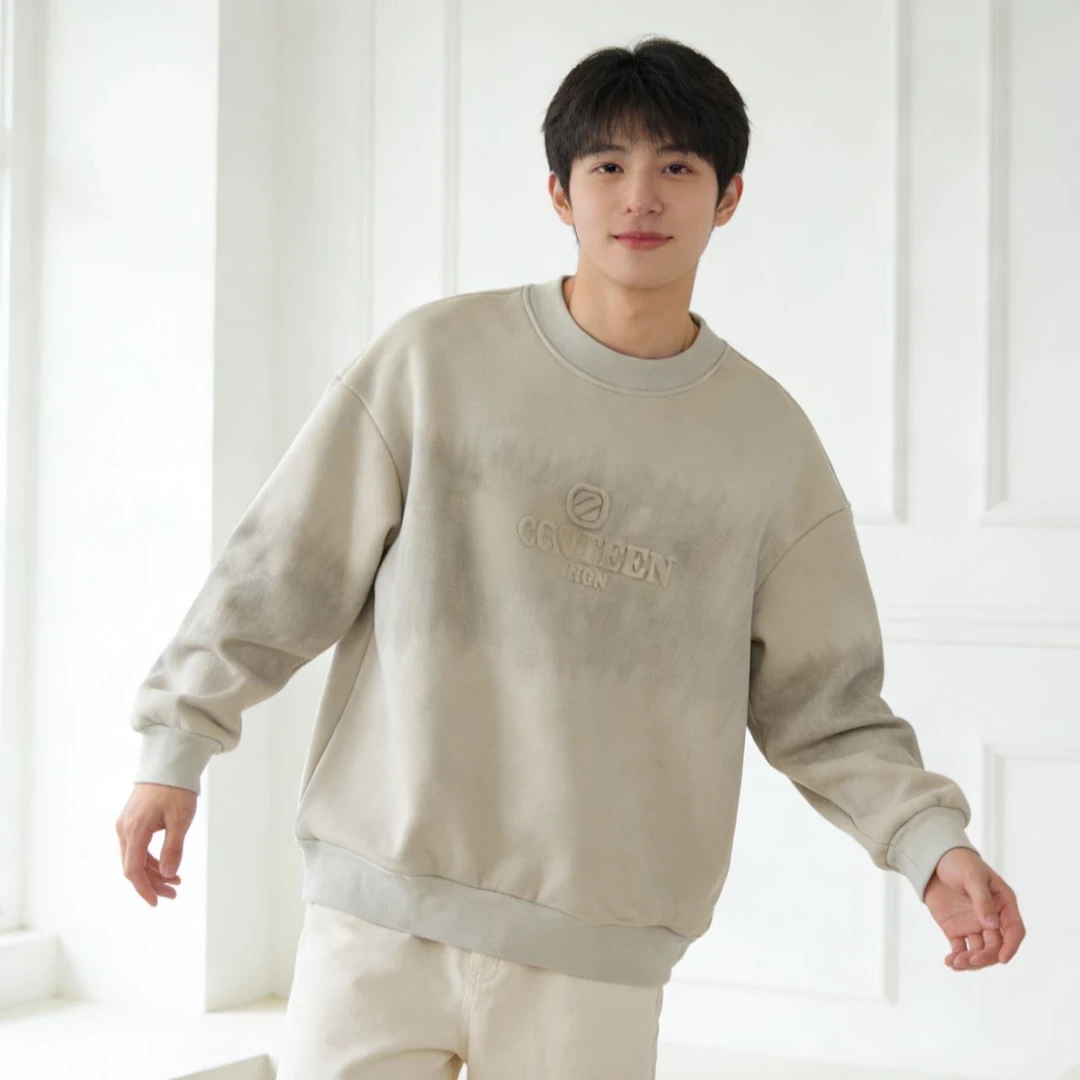 9623319高端专享秋冬款青少年加绒卫衣米色（靠谱）