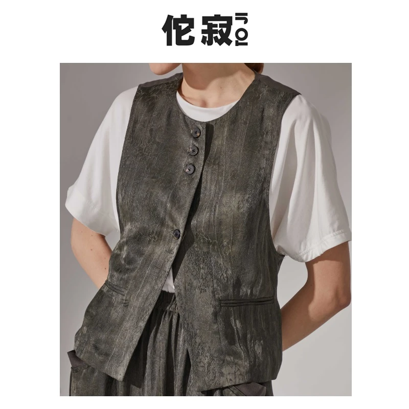 TOJI 佗寂【月影】25春夏文艺复古显气质无袖提花马甲#AYO2M103