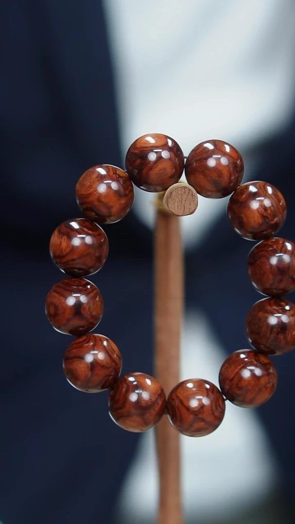 黄花梨/降香黄檀海南黄花梨紫红料对眼2.0手串（888）