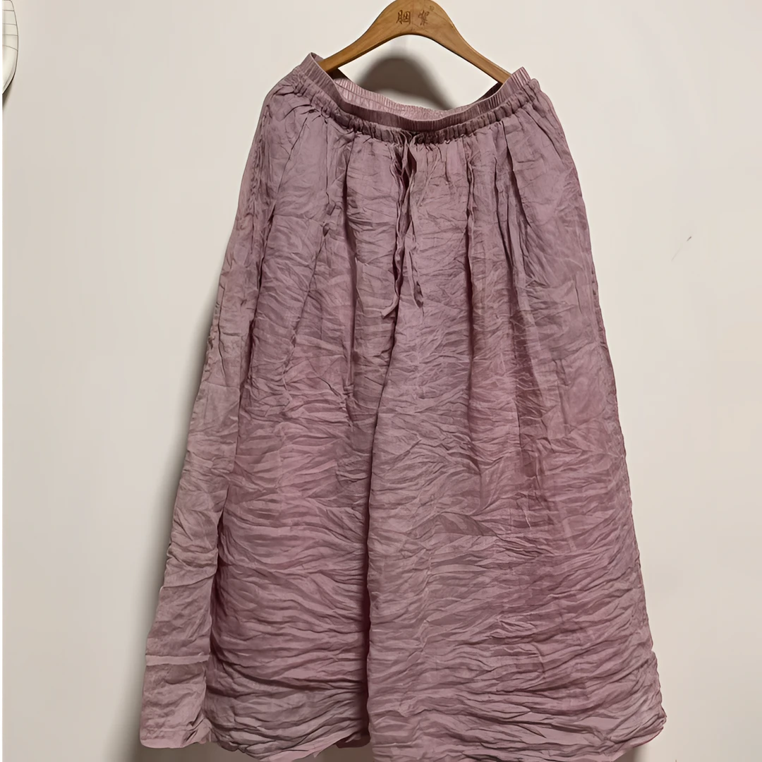 QS299胭絮-原创麻料半身裙