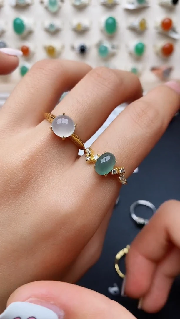 【闪购商品】翡翠戒指银S925镶嵌缅甸翡翠