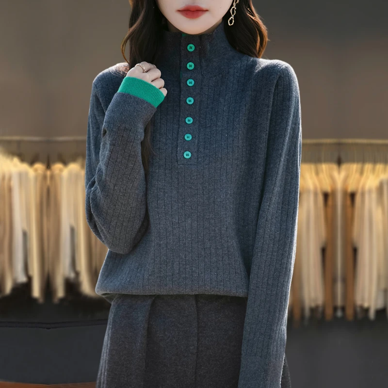 春秋打底衫女内搭可外穿针织上衣时尚洋气显瘦内搭秋冬半高领毛衣