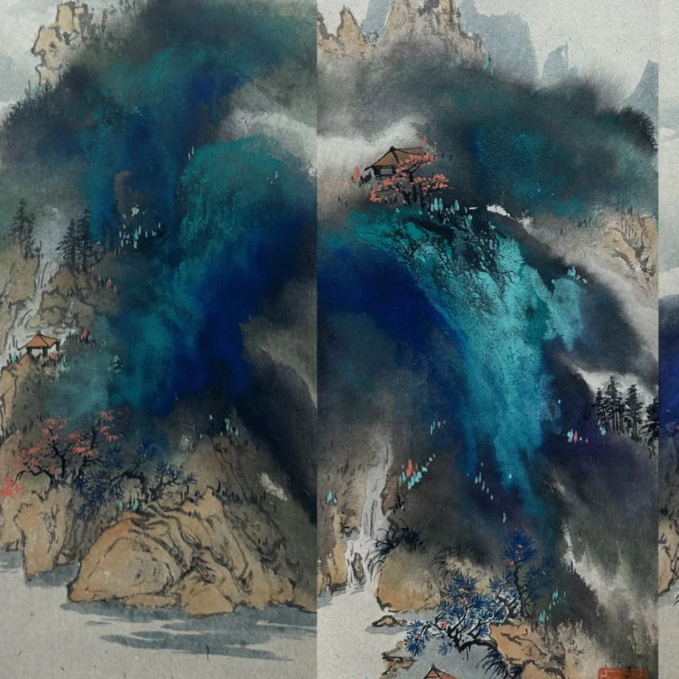 DY5730张先生 山水四条屏 纸本69*21*4