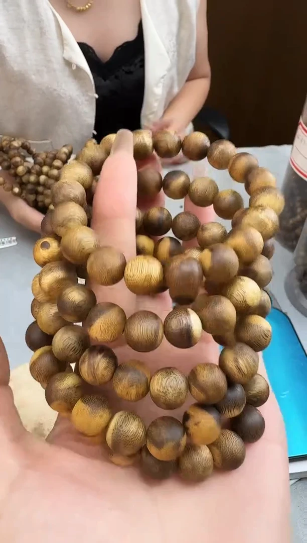 沉香手串1109白棋圆珠单圈多样性发一