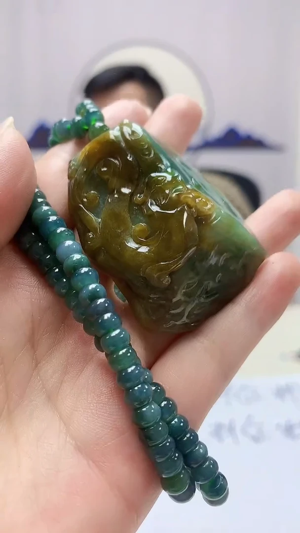 定制翡翠未镶嵌4812ms-毛货150挂件赠珠链