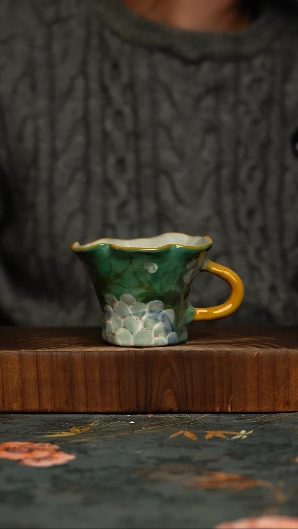 瓷片釉下彩手工手绘同款陶器