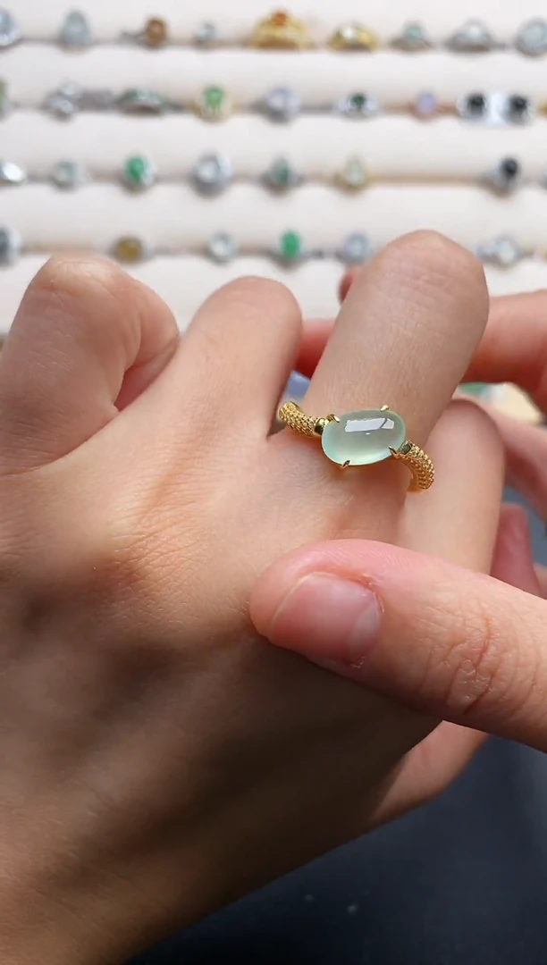 银S925镶嵌戒指翡翠555555+1