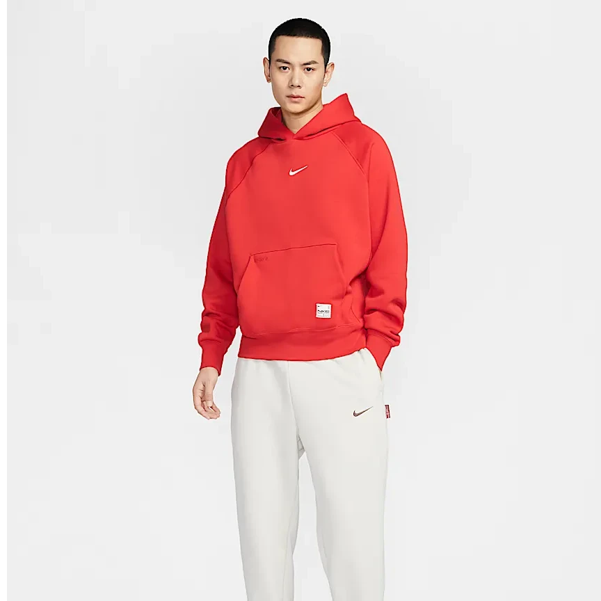 NIKE/耐克男子CNY灵蛇迎新系列宽松红色加绒连帽衫-HV8206-657