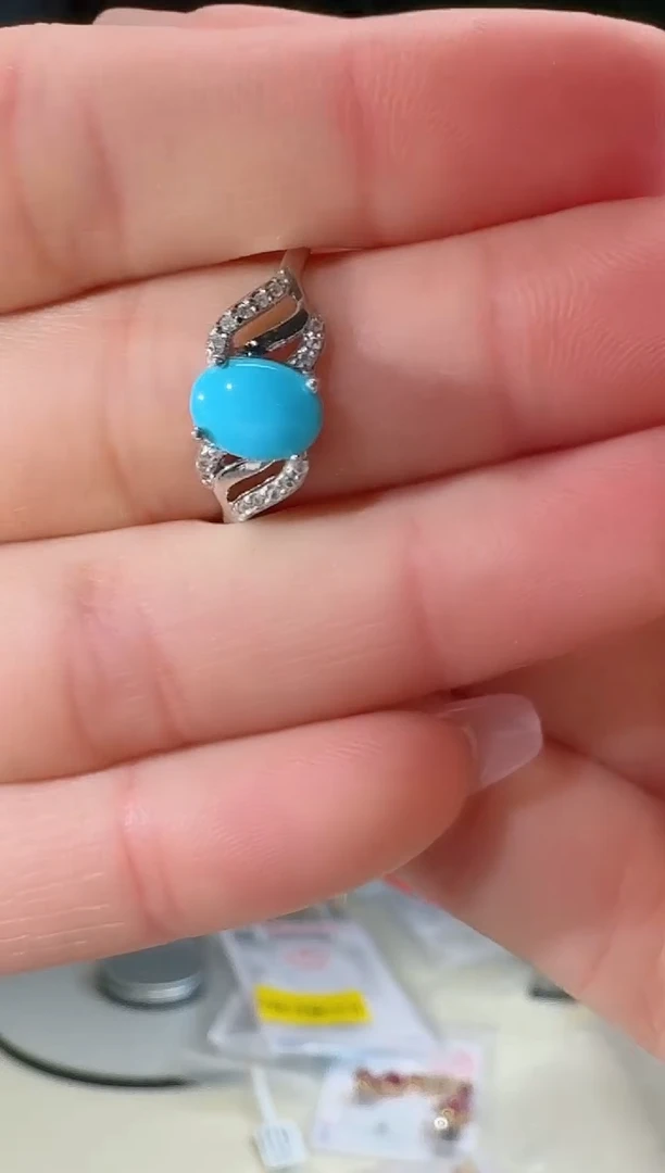 未镶嵌绿松石戒指天然绿松石戒指