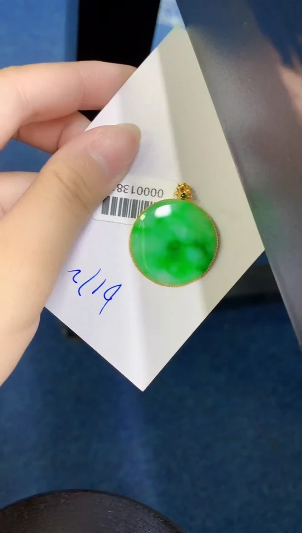 翡翠18K金镶嵌颈饰000000000