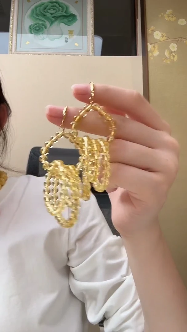 琥珀未镶嵌耳饰耳环