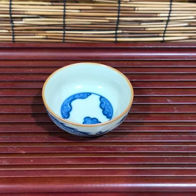 32 天青元龙普洱杯陶瓷主人杯微瑕