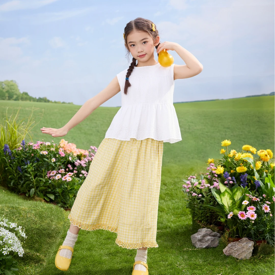 小茵曼女童衬衫洋气时尚2025秋休闲儿童潮款中大童上衣JRX252092