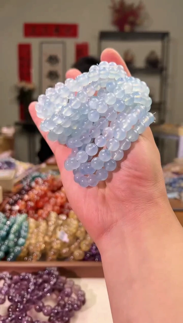 【闪购商品】海蓝宝石手串未镶嵌8+mm海蓝宝手串 （多样性发其一）