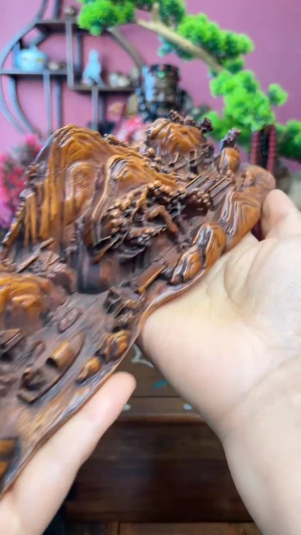 【闪购商品】木中之❤王妍妍批发125黄杨木大山摆件