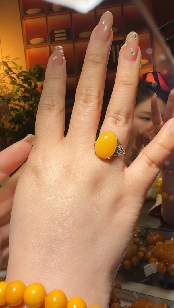 蜜蜡颈饰银S925镶嵌237天然蜜蜡珠宝奇石全都保真