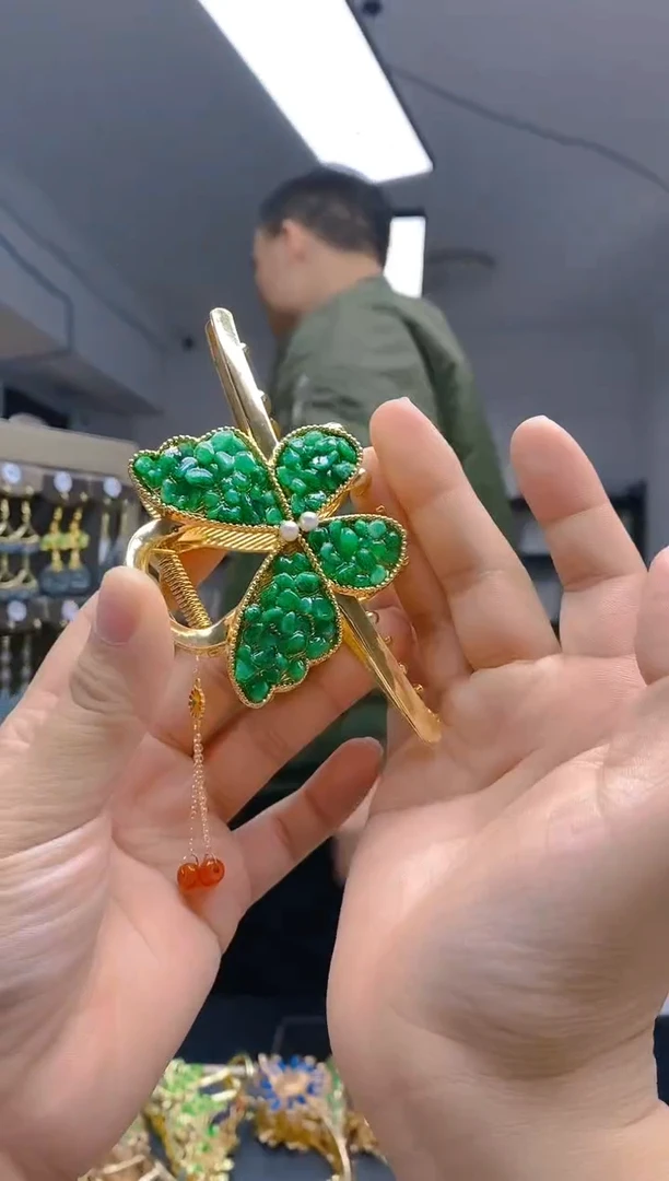 【闪购商品】翡翠耳饰合金105翡翠发簪