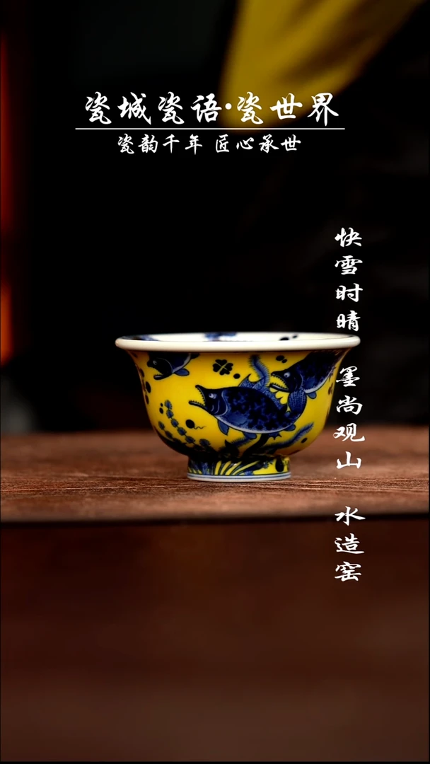 杯子陶水造黄釉以和为贵杯子