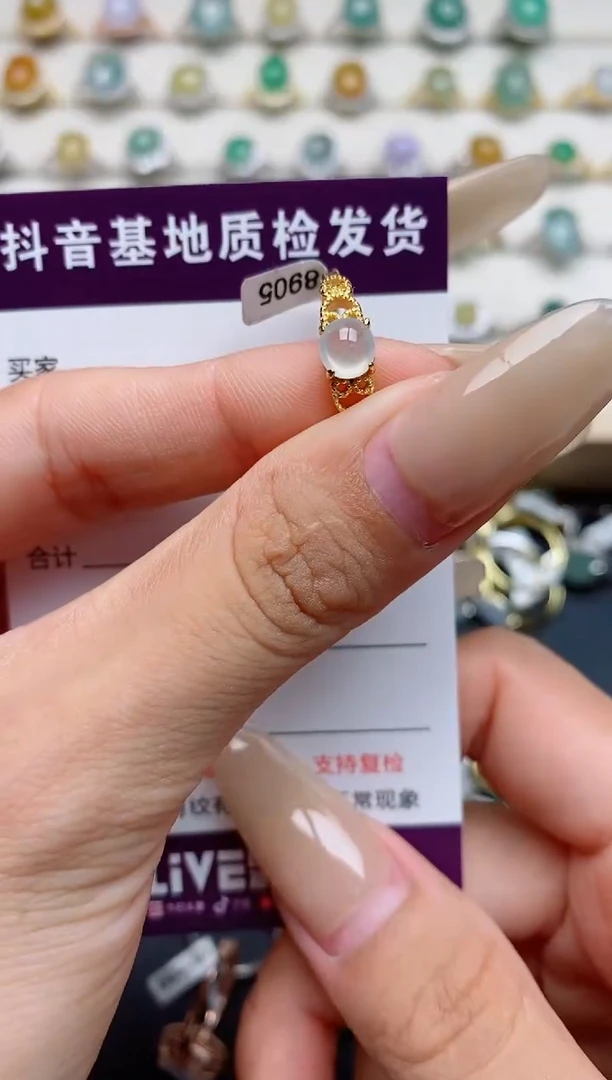 翡翠戒指银S925镶嵌.