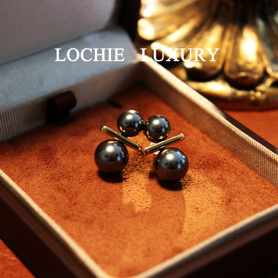 铜合金锆石耳饰 Q043【月光华尔兹】复古轻奢高级灰樱桃耳钉